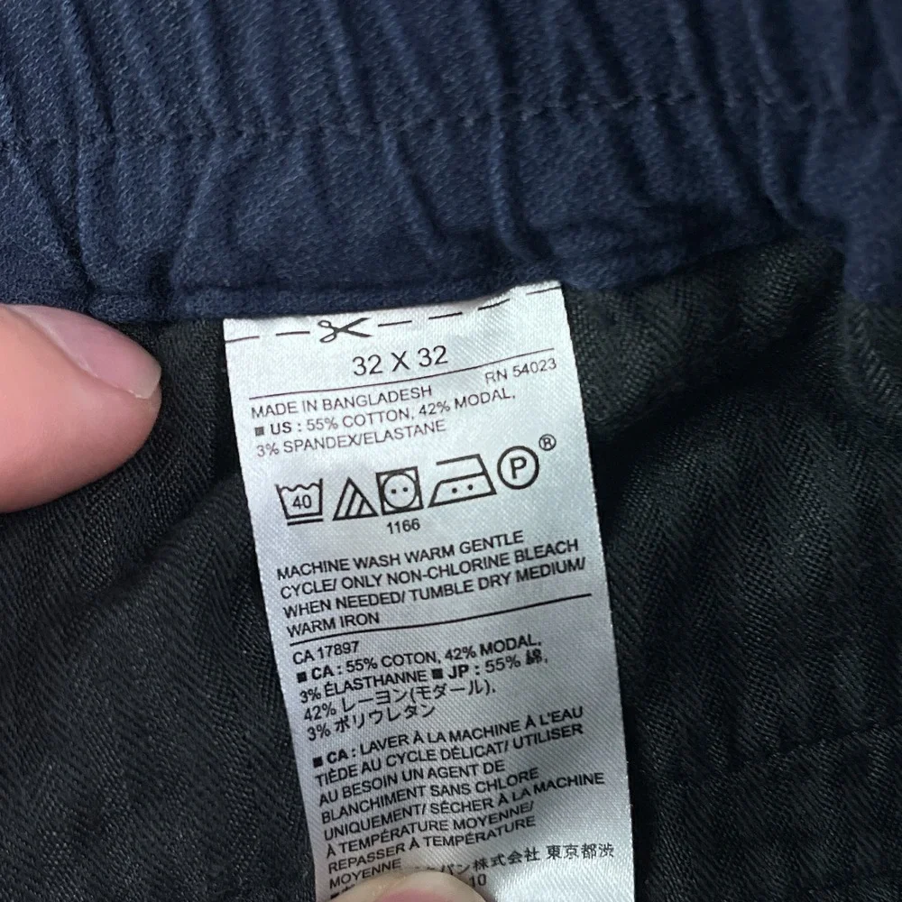 Banana Republic Pants Mens 32x32 Blue Mason Athletic Tapered Elastic Waist Chino